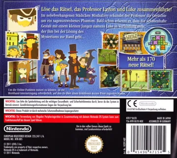 Layton Kyouju to Majin no Fue (Japan) (Rev 1) box cover back